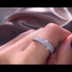 COPY - Sterling Silver White Sapphire Diamond Ring